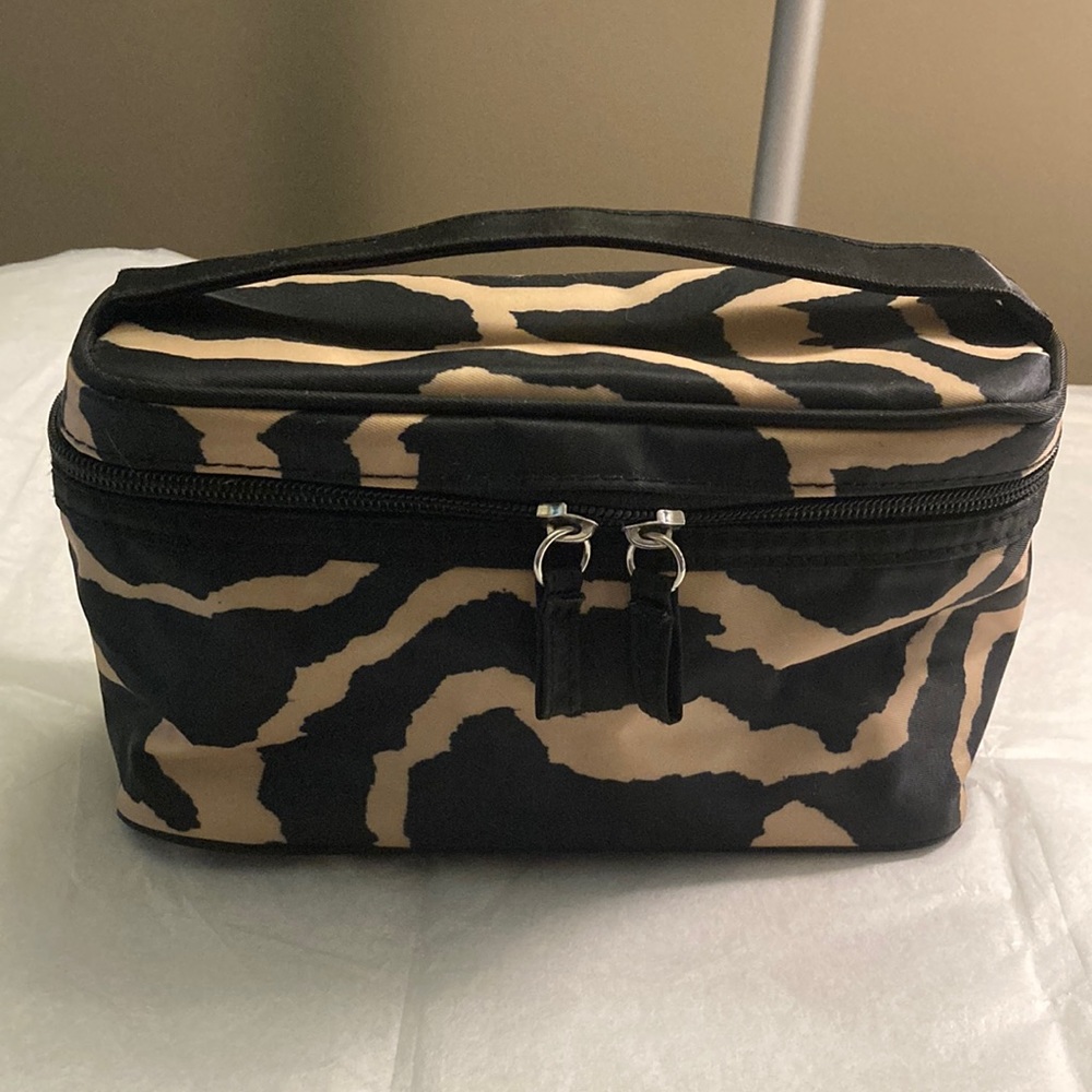 NIB Cosmetic case, zebra stripe, NEW